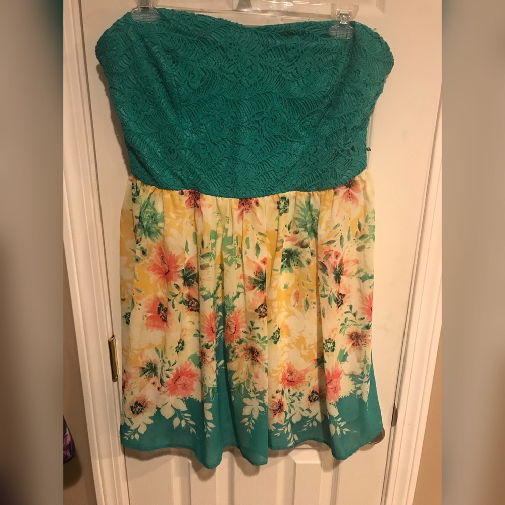 Deb Shops 24W lace floral tube dress